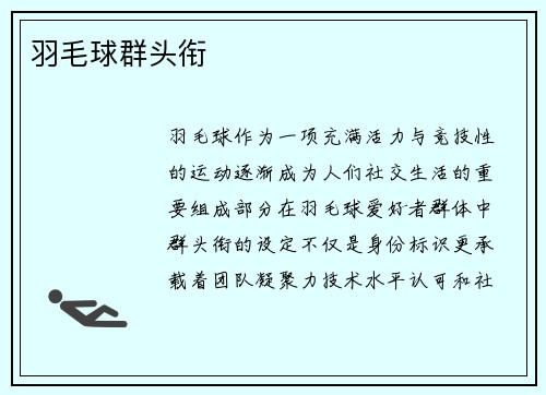 羽毛球群头衔